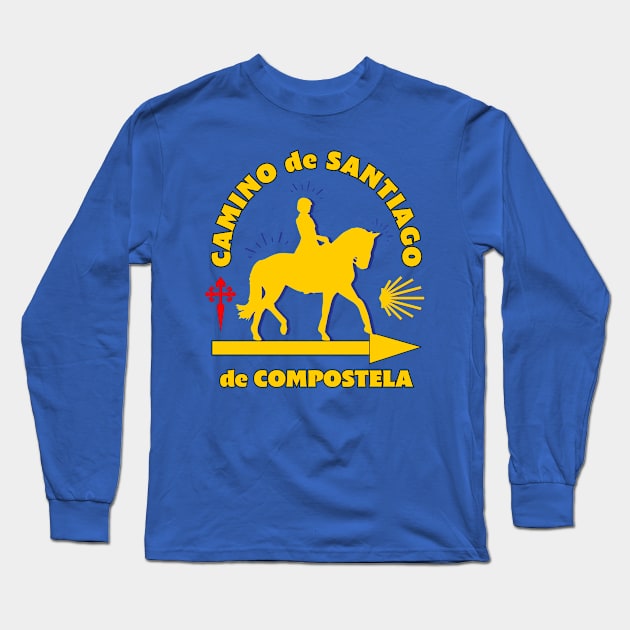 Horseback Camino de Santiago de Compostela Long Sleeve T-Shirt by Brasilia Catholic